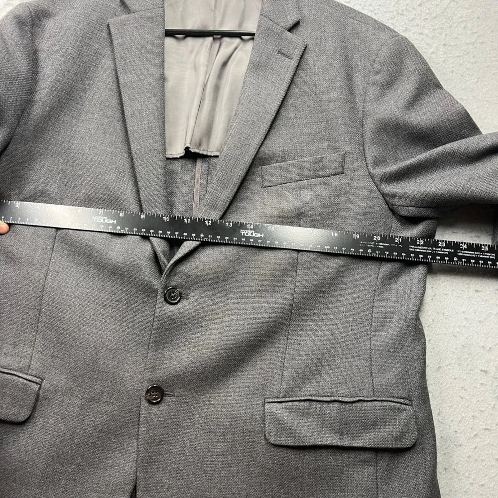 Lauren Ralph Lauren Mens 46R Grey 100% Wool Two Button Blazer Sport Coat Jacket